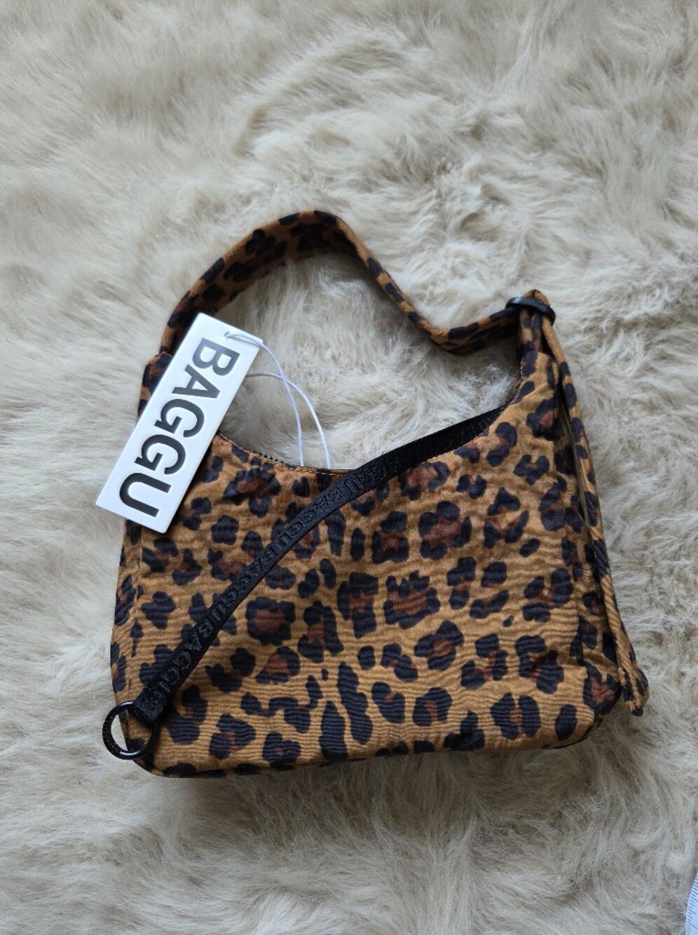 BAGGU Leopard Print  Shoulder Bag  Brown